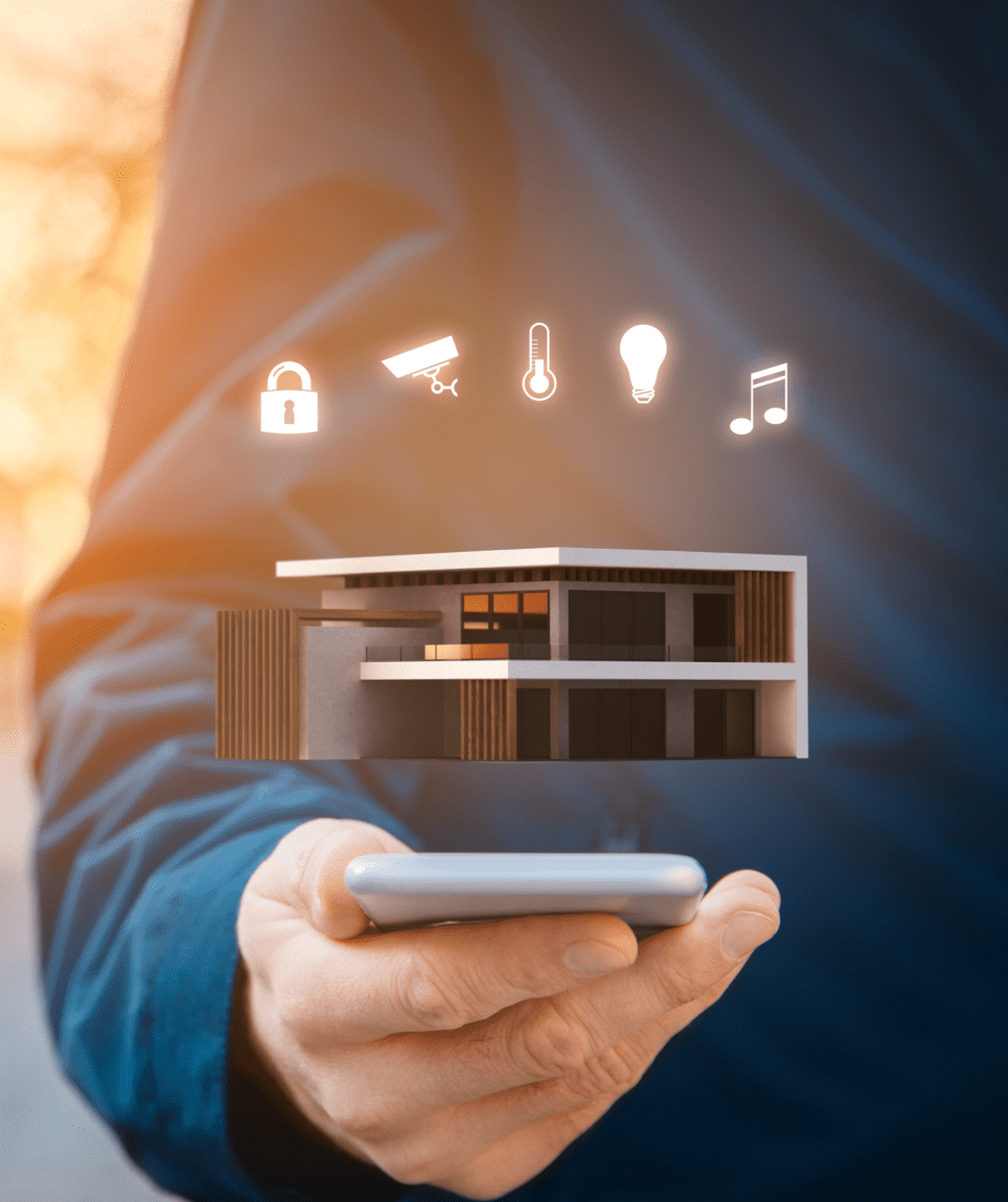 Smart home, intelligent house, and home automation app security concept
